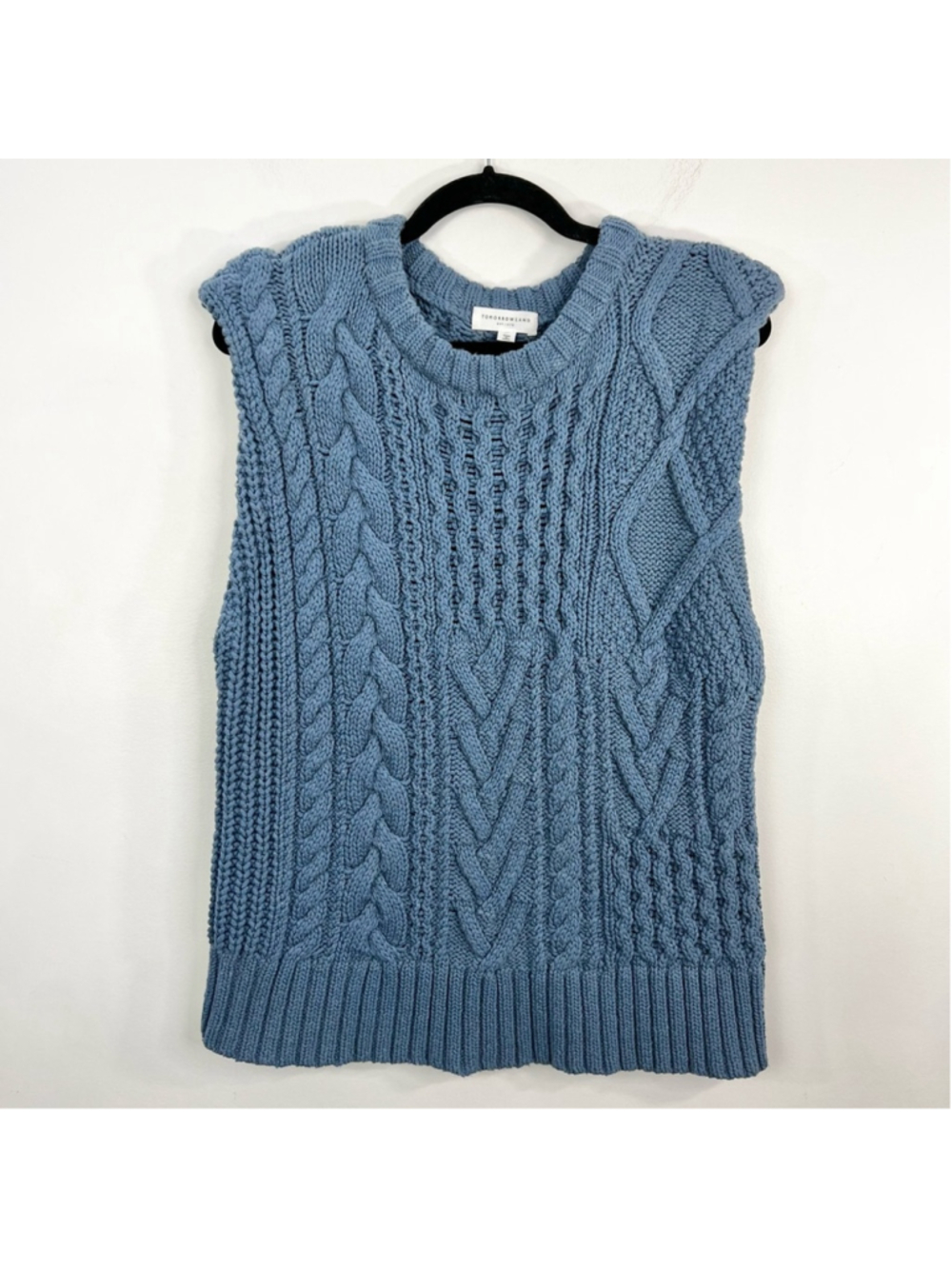 Tomorrowland Japan wool blend chunky cable knit oversized SAMPLE sweater vest S - Picture 4 of 16